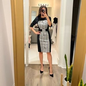 Ted Baker Black with snake skin pattern dress